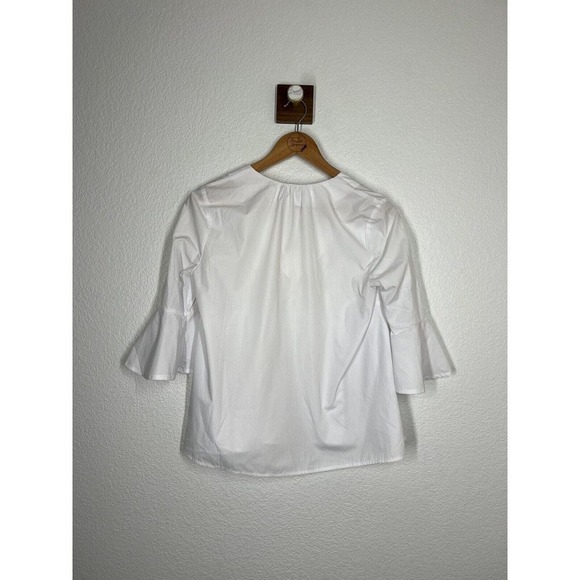 Pompander Place Addie Cotton Poplin Blouse XS White Peplum Tuckernuck - Picture 5 of 5